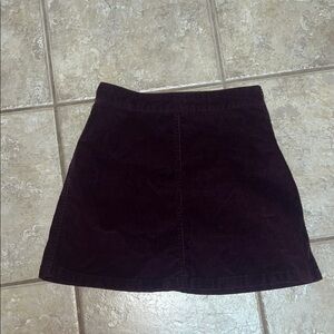 Aritzia Wilfred Free dark burgundy corduroy mini skirt